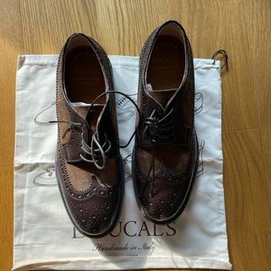 Doucal’s brown leather shoes. Handmade in Italy.